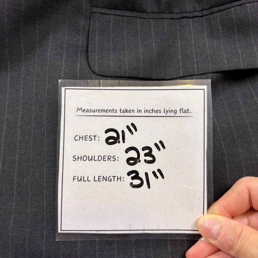 Saks Fifth Avenue Men's Pinstripe Blazer Size 41R Gray 2-Button Classic Fit